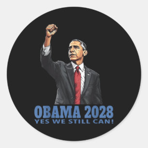Pegatina Redonda Obama vintage presidente 2028 Obama _6