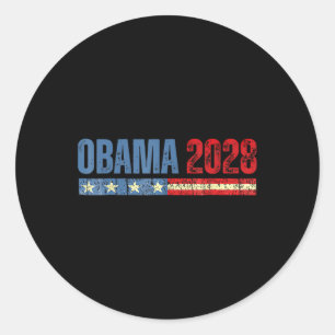 Pegatina Redonda Obama vintage presidente 2028 Obama _7