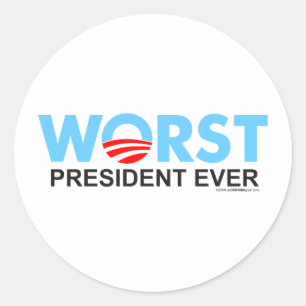 Pegatina Redonda Obama WorstEver