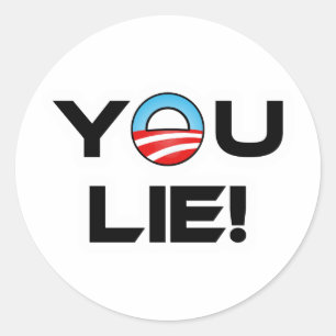 Pegatina Redonda Obama You Lie