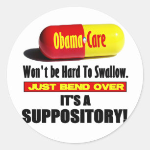 Pegatina Redonda ObamaCare - Suppository