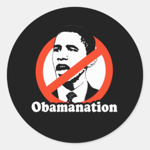 PEGATINA REDONDA OBAMANACIÓN / CAMISETA ANTI-OBAMA