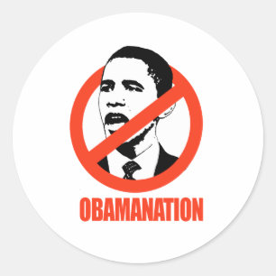 PEGATINA REDONDA OBAMANATION T-SHIRT