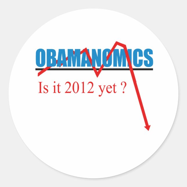 Pegatina Redonda Obamanomía - ¿es 2012 todavía? (Anverso)
