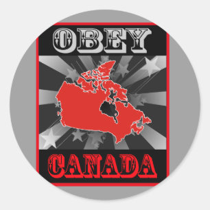 Pegatina Redonda Obedecer Canadá