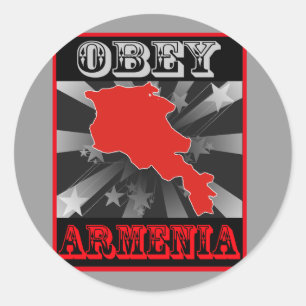 Pegatina Redonda Obey Armenia