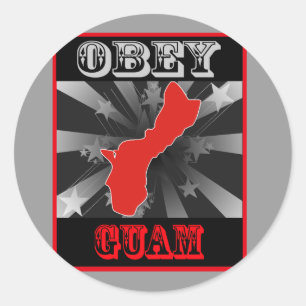 Pegatina Redonda Obey Guam