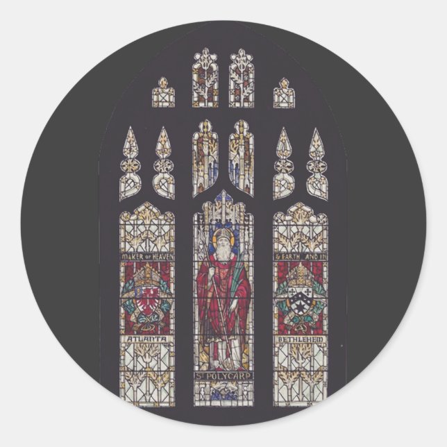 Pegatina Redonda Obispo de Smyrna (Anverso)