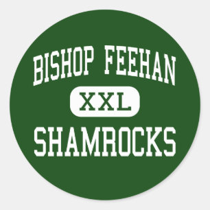 Pegatina Redonda Obispo Feehan - Shamrock - High - Attleboro