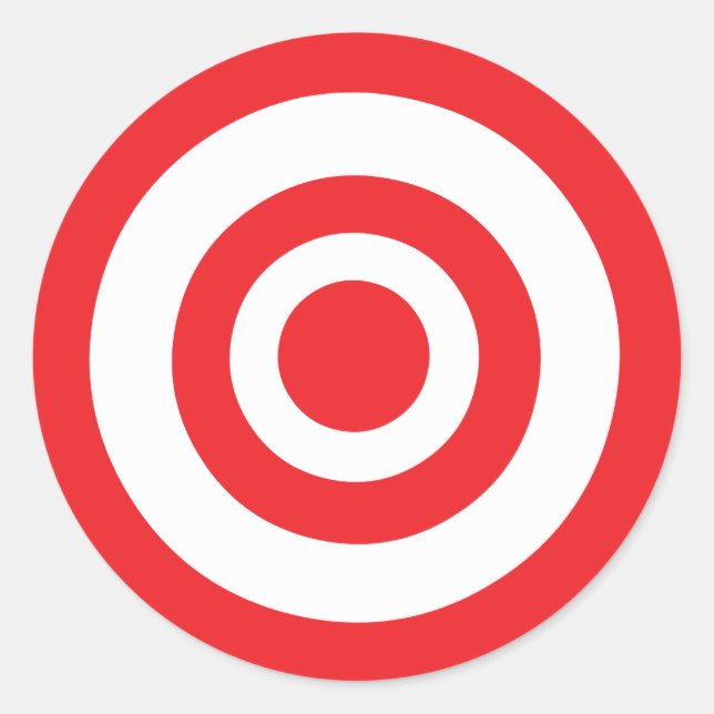 Pegatina Redonda Objetivo Bullseye (Anverso)