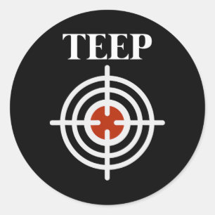 Pegatina Redonda Objetivo de Teep en la diana Muay Thai Kick Boxing