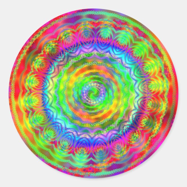 Pegatina Redonda Objetivo de Tiedye (Anverso)