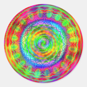 Pegatina Redonda Objetivo de Tiedye