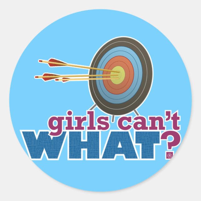 Pegatina Redonda Objetivo de tiro con arco (Anverso)