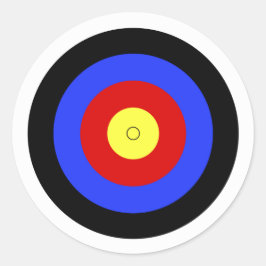 Pegatina Redonda Objetivo de tiro con arco con Bullseye