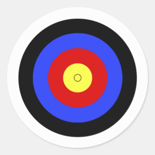 Pegatina Redonda Objetivo de tiro con arco con Bullseye