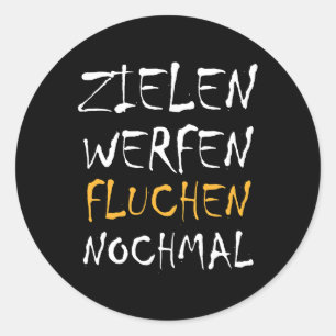 Pegatina Redonda Objetivo Lanzar maldición repetición Darts Dart Ba