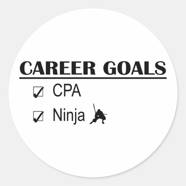 Pegatina Redonda Objetivos de Carrera en Ninja del CPA (Anverso)