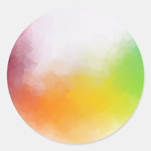 Pegatina Redonda Obra de arte abstracta colorida plantilla en blanc (Anverso)