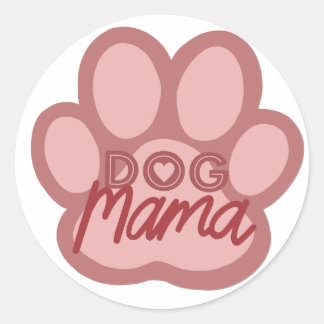 Pegatina Redonda Obra de arte Dog Mama - Mamá de Cachorros/amante d