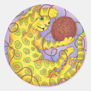 Pegatina Redonda Obras de teatro con hilo