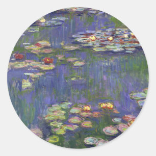 Pegatina Redonda Obras maestras de nenúfares de Monet