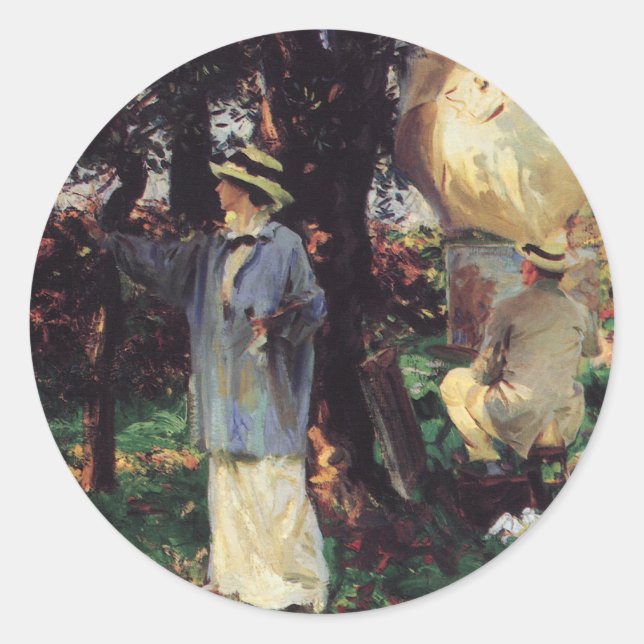 Pegatina Redonda Obsequios de John Singer Sargent (Anverso)