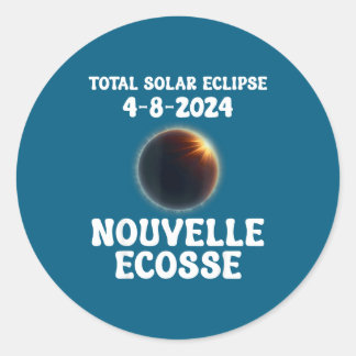 Pegatina Redonda Observación del eclipse solar total norte
