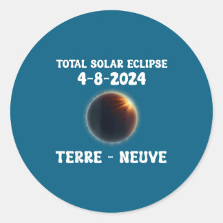 Pegatina Redonda Observación del eclipse solar total norte