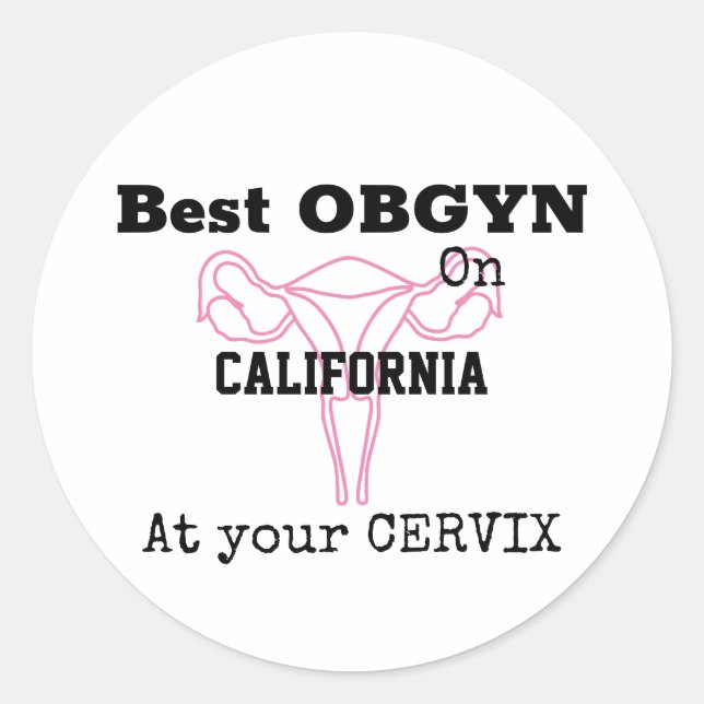 Pegatina Redonda Obstetricista ginecólogo Obstetricista gracioso hu (Anverso)