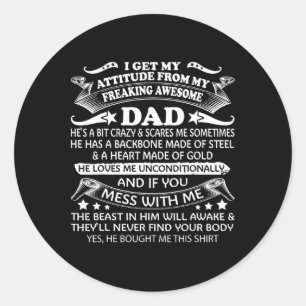 Pegatina Redonda Obtén Mi Actitud De Mi Impresionante E Impresionan