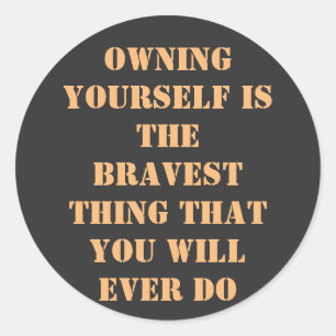 Pegatina Redonda Obtén tus propias palabras motivacionales con un 