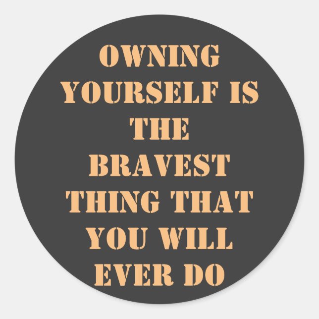 Pegatina Redonda Obtén tus propias palabras motivacionales con un t (Anverso)