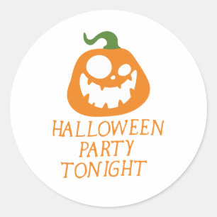 Pegatina Redonda Obtén una mirada aterradora a esta Halloween