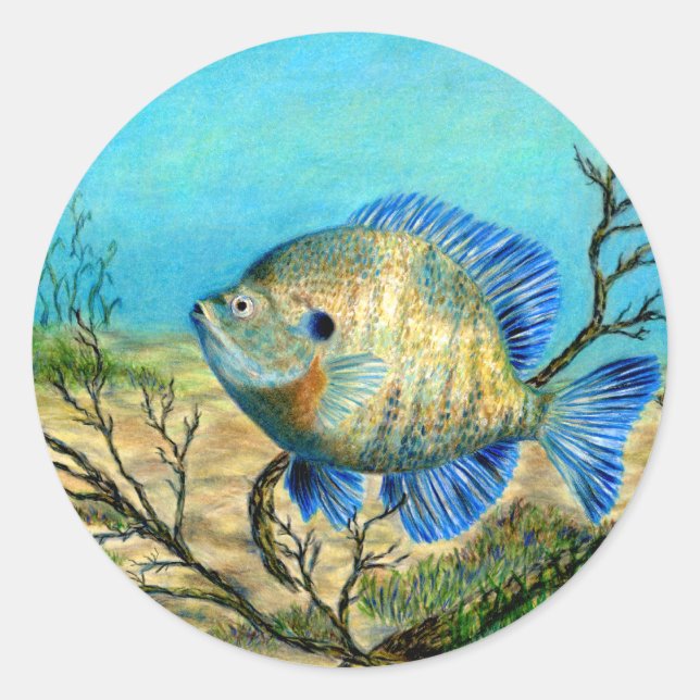 Pegatina Redonda Obtención de arte por G. Barker - Grado 11 (Anverso)