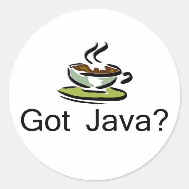 Pegatina Redonda Obtención de Java (Anverso)