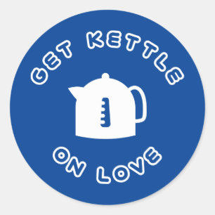 Pegatina Redonda Obtener Kettle En El Amor