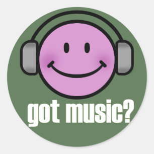 PEGATINA REDONDA OBTENER SONRISA MUSICAL