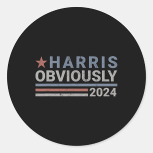 Pegatina Redonda Obviamente - Kamala 2024