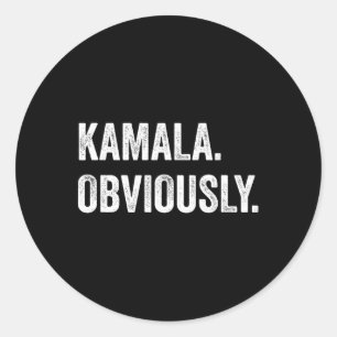 Pegatina Redonda Obviamente. Votación Por El Presidente Kamala Harr