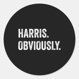 Pegatina Redonda Obviamente. Votación Por El Presidente Kamala Harr