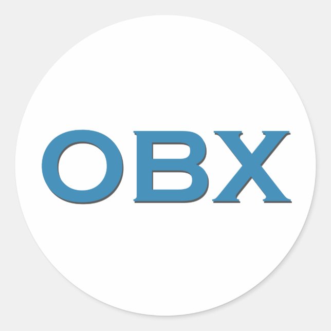 Pegatina Redonda OBX (Outer Banks North Carolina) (Anverso)