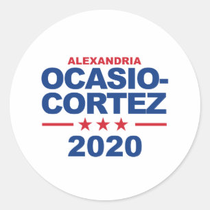 Pegatina Redonda Ocasio-Cortez 2020