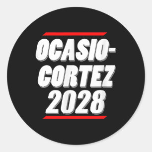 Pegatina Redonda Ocasio-cortez 2028 - ¡Aoc para presidente!