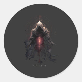 Pegatina Redonda Occult Figure Dark Art