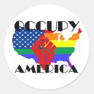 Pegatina Redonda Occupy America - LGBTQ