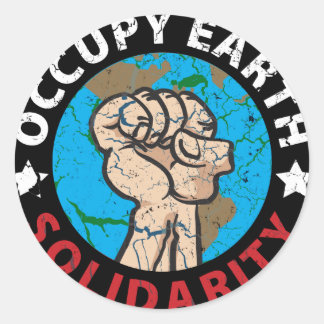 Pegatina Redonda Occupy Earth