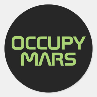 PEGATINA REDONDA "OCCUPY MARS"