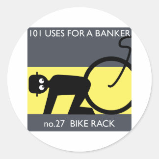 Pegatina Redonda occupy wall street - ¡tome su bicicleta!