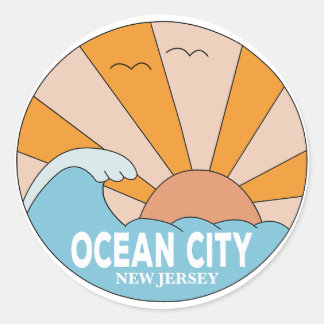 Pegatina Redonda Ocean City New Jersey